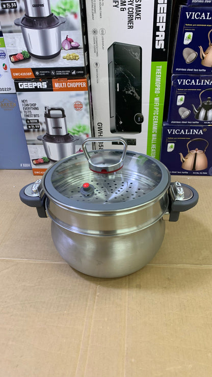 Lot 2in1 Pressure Cooker with steamer Stainless Steel Easy lock and unlock