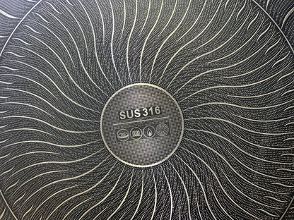 Laser coating honeycomb pattern tawa stainless steel